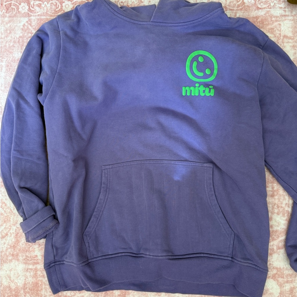 Mitú Purple Hoodie with Green Logo